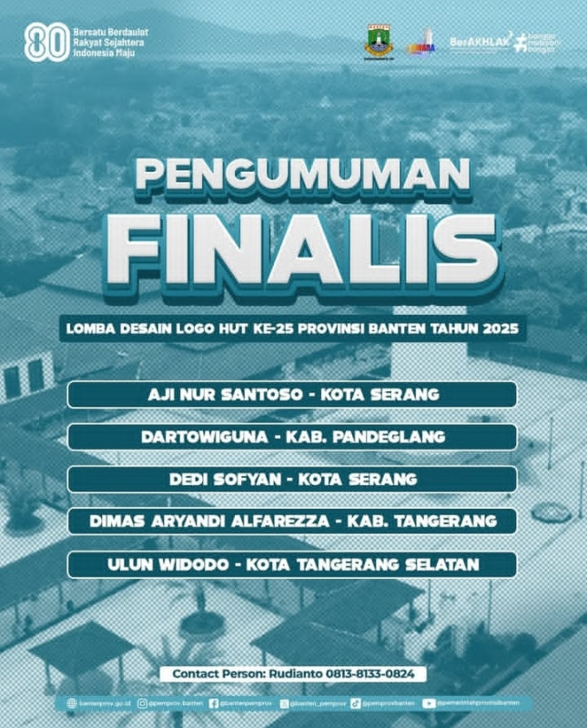Pengumuman Lima Finalis Lomba Logo HUT ke-25 Provinsi Banten