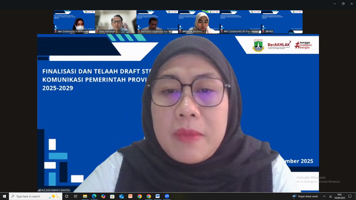 Finalisasi dan Telaah Draft Strategi Komunikasi (Strakom) Pemerintah Provinsi Banten Tahun 2025-2029